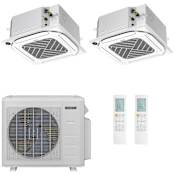 Durastar 28K BTU Cooling / 27K BTU Heating 23 SEER2 Two Zone Four-Way Ceiling Cassette Mini Split System with (1) 9K and (1) 18K BTU Indoor Units N/A