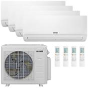 Durastar 28K BTU Cooling / 27K BTU Heating 23 SEER2 Four Zone Wall Mount Mini Split System with (1) 6K, (2) 9K and (1) 12K BTU Indoor Units N/A
