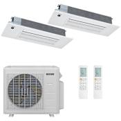 Durastar 28K BTU Cooling / 27K BTU Heating 23 SEER2 Two Zone One-Way Ceiling Cassette Mini Split System with (2) 18K BTU Indoor Units N/A