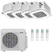 Durastar 28K BTU Cooling / 27K BTU Heating 23 SEER2 Four Zone Four-Way Ceiling Cassette Mini Split System with (4) 9K BTU Indoor Units N/A