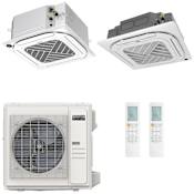 Durastar Sirius Heat Series 36K BTU Cooling / 37K BTU Heating 21.5 SEER2 Two Zone Ceiling Cassette Mini Split System with (1) 18K and (1) 24K BTU Indoor Units N/A
