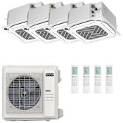Durastar Sirius Heat Series 36K BTU Cooling / 37K BTU Heating 21.5 SEER2 Four Zone Ceiling Cassette Mini Split System with (3) 9K and (1) 18K BTU Indoor Units N/A