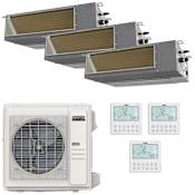 Durastar 36K BTU Cooling / 37K BTU Heating 19.4 SEER2 Three Zone High Static Concealed Duct Mini Split System with (2) 9K and (1) 12K BTU Indoor Units N/A