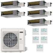Durastar 36K BTU Cooling / 37K BTU Heating 19.4 SEER2 Five Zone Concealed Duct Mini Split System with (5) 6K BTU Indoor Units N/A