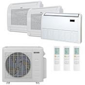 Durastar 36K BTU Cooling / 37K BTU Heating 23.1 SEER2 Three Zone Floor Console Mini Split System with (2) 9K and (1) 24K BTU Indoor Units N/A