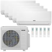 Durastar 36K BTU Cooling / 37K BTU Heating 23.1 SEER2 Five Zone Wall Mount Mini Split System with (2) 6K, (2) 9K and (1) 12K BTU Indoor Units N/A