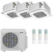 Durastar 36K BTU Cooling / 37K BTU Heating 23.1 SEER2 Three Zone Four-Way Ceiling Cassette Mini Split System with (2) 9K and (1) 12K BTU Indoor Units N/A