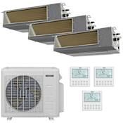 Durastar 36K BTU Cooling / 37K BTU Heating 20 SEER2 Three Zone High Static Concealed Duct Mini Split System with (2) 9K and (1) 12K BTU Indoor Units N/A