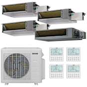 Durastar 36K BTU Cooling / 37K BTU Heating 20 SEER2 Four Zone Concealed Duct Mini Split System with (3) 6K and (1) 18K BTU Indoor Units N/A