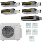 Durastar 36K BTU Cooling / 37K BTU Heating 20 SEER2 Five Zone Concealed Duct Mini Split System with (4) 6K and (1) 18K BTU Indoor Units N/A