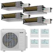Durastar 36K BTU Cooling / 37K BTU Heating 20 SEER2 Four Zone Concealed Duct Mini Split System with (3) 6K and (1) 12K BTU Indoor Units N/A