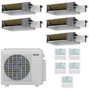 Durastar 36K BTU Cooling / 37K BTU Heating 20 SEER2 Five Zone Concealed Duct Mini Split System with (3) 6K and (2) 9K BTU Indoor Units N/A