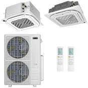 Durastar Sirius Heat Series 48K BTU Cooling / 49K BTU Heating 21.2 SEER2 Two Zone Ceiling Cassette Mini Split System with (1) 18K and (1) 24K BTU Indoor Units N/A