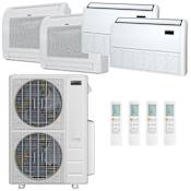 Durastar 48K BTU Cooling / 49K BTU Heating 21.2 SEER2 Four Zone Floor Console Mini Split System with (2) 9K and (2) 18K BTU Indoor Units N/A