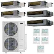Durastar 48K BTU Cooling / 49K BTU Heating 20.4 SEER2 Five Zone Concealed Duct Mini Split System with (3) 6K and (2) 18K BTU Indoor Units N/A
