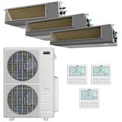 Durastar 55K BTU Cooling / 55K BTU Heating 20 SEER2 Three Zone Concealed Duct Mini Split System with (1) 9K and (2) 24K BTU Indoor Units N/A
