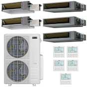 Durastar 55K BTU Cooling / 55K BTU Heating 20 SEER2 Five Zone Concealed Duct Mini Split System with (2) 6K and (3) 18K BTU Indoor Units N/A