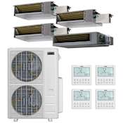 Durastar 55K BTU Cooling / 55K BTU Heating 20 SEER2 Four Zone Concealed Duct Mini Split System with (1) 6K, (1) 9K, (1) 12K and (1) 18K BTU Indoor Units N/A