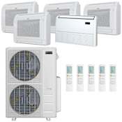Durastar 55K BTU Cooling / 55K BTU Heating 21.4 SEER2 Five Zone Floor Console Mini Split System with (4) 9K and (1) 24K BTU Indoor Units N/A