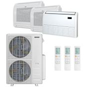 Durastar 48K BTU Cooling / 48K BTU Heating 21.3 SEER2 Three Zone Floor Console Mini Split System with (2) 12K and (1) 18K BTU Indoor Units N/A