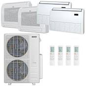 Durastar 48K BTU Cooling / 48K BTU Heating 21.3 SEER2 Four Zone Floor Console Mini Split System with (2) 9K, (1) 18K and (1) 24K BTU Indoor Units N/A