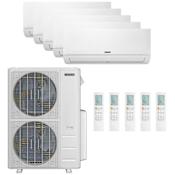 Durastar 48K BTU Cooling / 48K BTU Heating 21.3 SEER2 Five Zone Wall Mount Mini Split System with (2) 6K, (1) 12K and (2) 18K BTU Indoor Units N/A