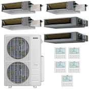 Durastar 48K BTU Cooling / 48K BTU Heating 20.4 SEER2 Five Zone Concealed Duct Mini Split System with (3) 6K and (2) 18K BTU Indoor Units N/A