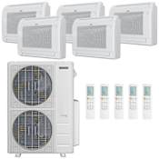 Durastar 48K BTU Cooling / 48K BTU Heating 21.3 SEER2 Five Zone Floor Console Mini Split System with (4) 9K and (1) 12K BTU Indoor Units N/A