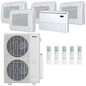 Durastar 60K BTU Cooling / 39K BTU Heating 19.2 SEER2 Five Zone Floor Console Mini Split System with (1) 9K, (3) 12K and (1) 24K BTU Indoor Units N/A