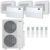 Durastar 60K BTU Cooling / 39K BTU Heating 19.2 SEER2 Five Zone Floor Console Mini Split System with (3) 9K, (1) 18K and (1) 24K BTU Indoor Units N/A