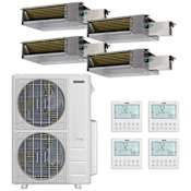 Durastar 60K BTU Cooling / 39K BTU Heating 18 SEER2 Four Zone Low Static Concealed Duct Mini Split System with (4) 12K BTU Indoor Units N/A