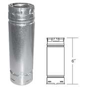 DuraVent 4" Inner Diameter - Pellet Vent Type L Multi-fuel Chimney Pipe - Double Wall - 6" Pipe Length Stainless Steel