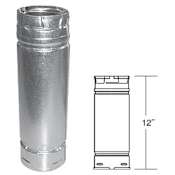 DuraVent 4" Inner Diameter - Pellet Vent Type L Multi-fuel Chimney Pipe - Double Wall - 12" Pipe Length Stainless Steel
