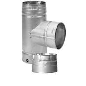DuraVent 4" Inner Diameter - Pellet Vent Type L Multi-fuel Chimney Pipe - Double Wall - Tee with Clean-Out Cap Stainless Steel