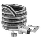 DuraVent 3" Inner Diameter - DuraFlexSS 304 Flexible Liner Chimney Pipe - Single Wall - 20' Tee Kit Stainless Steel