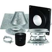 DuraVent 3" Inner Diameter - PelletVent Pro Type L Chimney Pipe - Double Wall - Vertical Flat Ceiling Kit Black and Stainless Steel