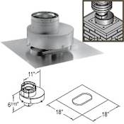 DuraVent 4" x 6-5/8" Inner Diameter - DirectVent Pro Direct Vent Pipe - Double Wall - Chimney Liner Termination Kit Galvanized