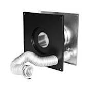 DuraVent 4" Inner Diameter - PelletVent Pro Type L Chimney Pipe - Double Wall - 13" Wall Thimble Air Intake Kit with 2" Diameter Flex Hose Black