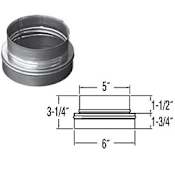 DuraVent 5" Inner Diameter - DuraLiner Rigid Liner Chimney Pipe - 6" to 5" Reducer Stainless Steel