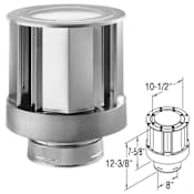 DuraVent 5" Inner Diameter DirectVent Pro Direct Vent Pipe - Galvanized High-Wind Termination Cap Galvanized