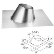 DuraVent 4" Inner Diameter DirectVent Pro Direct Vent Pipe - Galvanizedl Adjustable Roof Flashing for Roof Pitch of 0/12 - 6/12 Galvanized