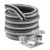 DuraVent 6" Inner Diameter - DuraFlexSS 304 Flexible Liner Chimney Pipe - Single Wall - 15' Basic Kit Includes Top Plate, Cap, Connector and Flex Length Stainless Steel