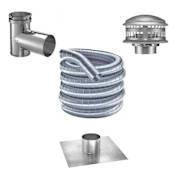 DuraVent 7" Inner Diameter - DuraFlexSS 304 Flexible Liner Chimney Pipe - Single Wall - 15' Tee Kit Stainless Steel