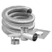 DuraVent 8" Inner Diameter - DuraFlex Pro Flexible Liner Chimney Pipe - Single Wall - 35' Pro Tee Kit Includes Top Plate, Cap, Tee with Cap and Flex Length Stainless Steel