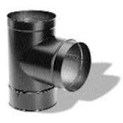 DuraVent 6" Inner Diameter - DuraBlack Stove Pipe - Single Wall - Tee with Clean-Out Cap Black