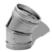 DuraVent 8" Inner Diameter - DuraLiner Rigid Liner Chimney Pipe - Double Wall - 45 Degree Elbow Aluminized Steel
