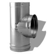 DuraVent 6" Inner Diameter - DuraLiner Rigid Liner Chimney Pipe - Double Wall - 6" Round Tee and Round Branch with Cap Aluminized Steel
