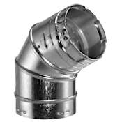 DuraVent 5" Inner Diameter - Type B Round Gas Vent Pipe - Double Wall - 45" Degree Elbow Aluminum