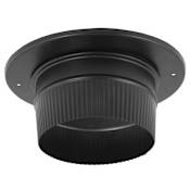 DuraVent 6" Inner Diameter - DuraBlack Stove Pipe - Single Wall - Snap-Lock Adapter with Trim Black