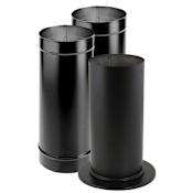 DuraVent 6" Inner Diameter - DuraBlack Stove Pipe - Single Wall - Kit Includes two 24" Pipe Lengths, Slip Connector and a Trim Collar Black